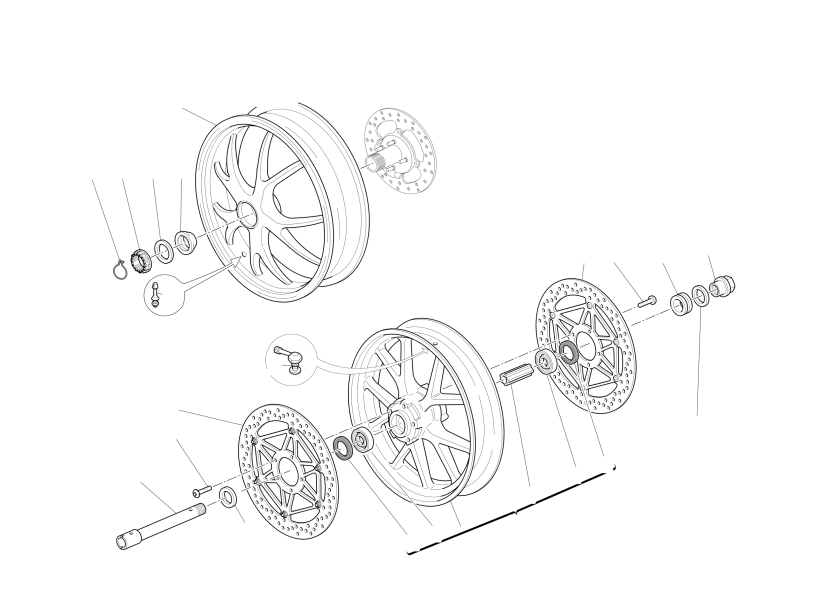 Front and rear wheels