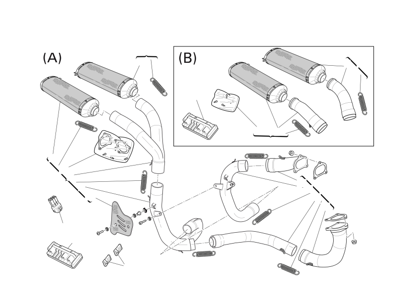 Exhaust kit (a) / silencer kit (b)