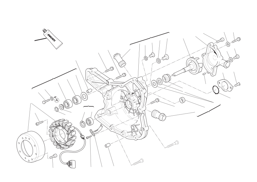 Water pump-altr-side crnkcse cover