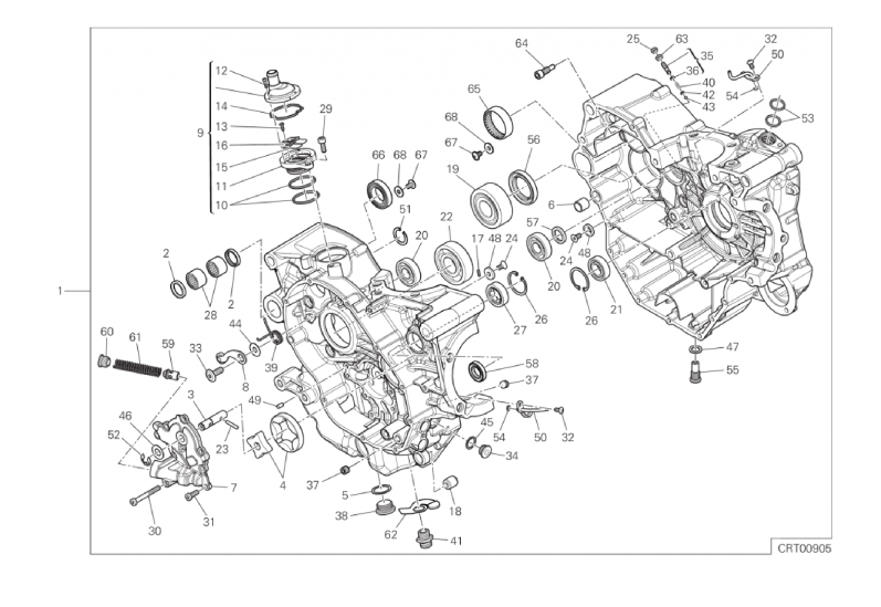09A HALF-CRANKCASES PAIR (11/17)