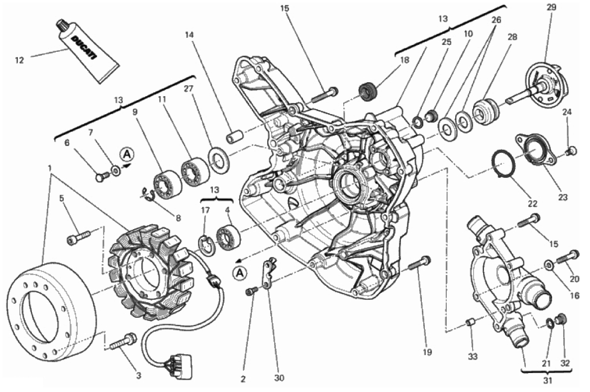 WATER PUMP-ALTR-SIDE CRNKCSE COVER 