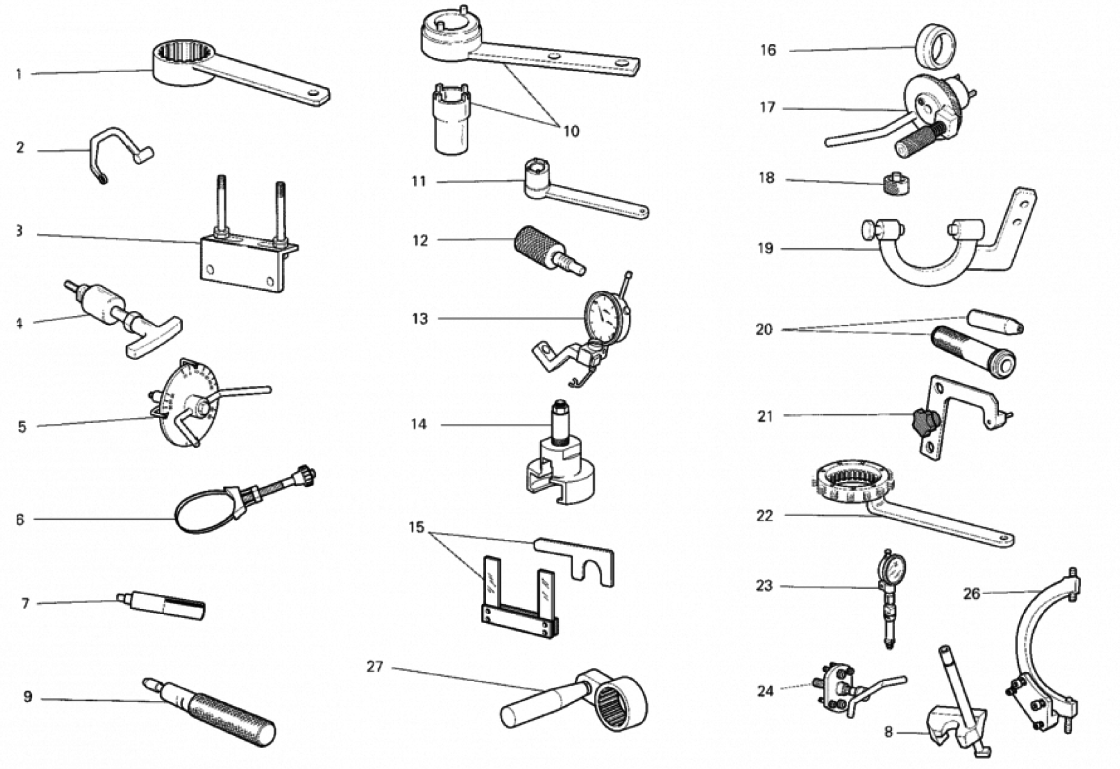 WORKSHOP SERVICE TOOLS, ENGINE 